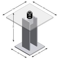 Petromila vidaXL FMD Jedálenský stolík 70 cm betónovo-sivý a biely