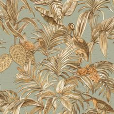 shumee DUTCH WALLCOVERINGS Tapeta Bird-of-Paradise modro-zelená