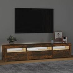 Vidaxl TV skrinka s LED svetlami dymový dub 195x35x40 cm