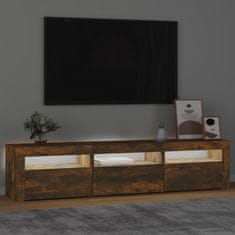 Vidaxl TV skrinka s LED svetlami dymový dub 180x35x40 cm