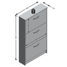 Petromila vidaXL FMD Skrinka na topánky s 3 sklopnými priehradkami biela
