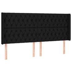 Vidaxl Čelo postele s LED čierne 203x16x118/128 cm látka