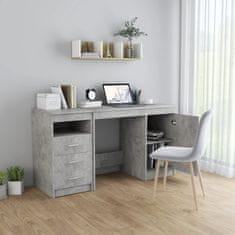 Petromila vidaXL Písací stôl, betónovo sivý 140x50x76 cm, kompozitné drevo