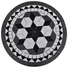Petromila vidaXL Bistro stolík, čierno biely 60 cm, mozaikový