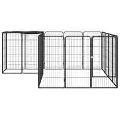 Petromila vidaXL Ohrádka pre psov 18 panelov čierna 50x100 cm práškovaná oceľ