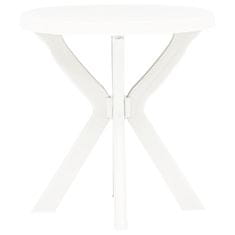 Vidaxl Bistro stolík biely priemer 70 cm plast