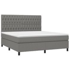 shumee Boxspring posteľ s matracom tmavosivá 180x200 cm látka