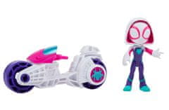 Spiderman SAF Spider-Gwen motorka a figúrka 10 cm