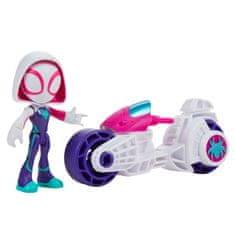 Spiderman SAF Spider-Gwen motorka a figúrka 10 cm