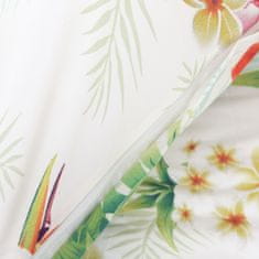 Homla Biele posteľné prádlo z mikrovlákna TROPICAL s kvetinovým motívom 200x220 cm
