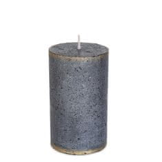 Homla RUSTIC patinovaná sivá sviečka 7x11 cm