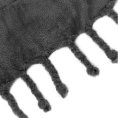Homla Prikrývka BRAID hladká so strapcami sivá 130x190 cm