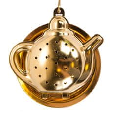 Homla Čajník v tvare kanvice JALO zlatý 6x5 cm