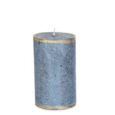 Homla RUSTIC patinovaná modrá sviečka 7x11 cm