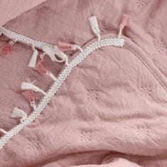 Homla GRANNA prehoz na posteľ s strapcami ružový 200x220 cm