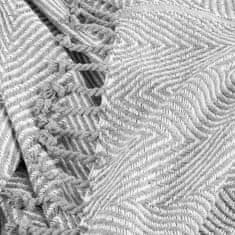 Homla Prikrývka SPARRE zigzag sivá 130x170 cm