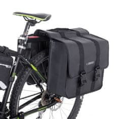 KIK Dvojkomorová taška na zadný nosič bicykla tmavo sivá