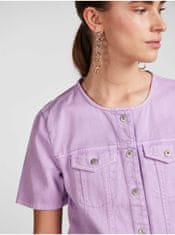 Pieces Svetlo fialové dámske džínsové košeľové šaty Pieces Tara XS
