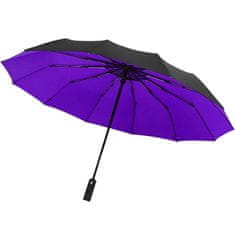 Northix Dáždnik, kompaktný - 105 cm - čierny / fialový 