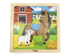 shumee Viga 44624 Podlahové puzzle 9 dielikov - kôň