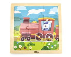 shumee Viga 44631 Puzzle na podlahu 9 dielikov - vláčik