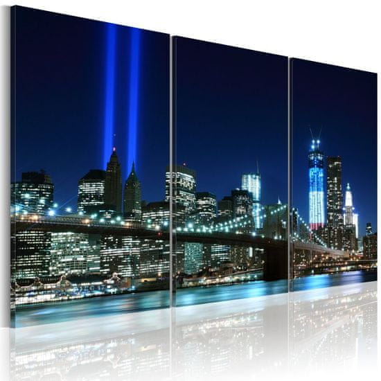 Artgeist Obraz - Modré svetlá v New Yorku 60x40