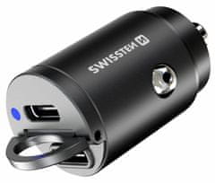 SWISSTEN CL adaptér Power Delivery 2x USB-C 45W nano čierny