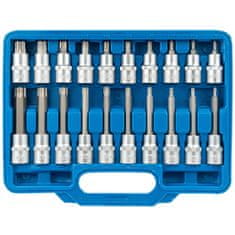 SATRA Zástrčné hlavice TORX 1/2", štandardné, predĺžené a extra dlhé, T20 - T70, sada 32 ks