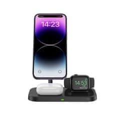 Tech-protect A22 3in1 bezdrôtová nabíjačka na mobil / AirPods / Apple Watch, čierna