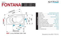 Santech Fontana 1600 x 900 L vaňa SAFON160L - Santech