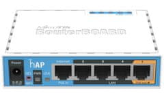 Mikrotik RouterBOARD RB951Ui-2nD, hAP, CPU 650MHz, 5x LAN, 2.4Ghz 802.11b/g/n, USB, 1x PoE out, L4