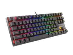 Genesis herná mechanická klávesnica THOR 303/TKL/RGB/Outemu Red/Drôtová USB/SK-SK layout/Čierna