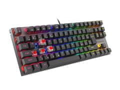 Genesis herná mechanická klávesnica THOR 303/TKL/RGB/Outemu Red/Drôtová USB/SK-SK layout/Čierna