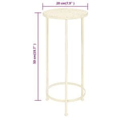 Vidaxl Súprava kovových podstavcov pod kvetináče, 3 ks, biele