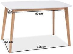 CASARREDO Jedálenský stôl MOSSO I dub-biela