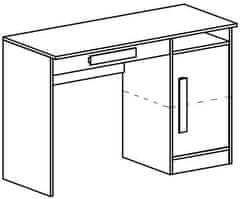 CASARREDO Pracovný stôl GULLIWER 9 biela / tyrkys lesk