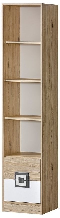 CASARREDO Regál so zásuvkami NIKO 6 dub jasný/biela/popol