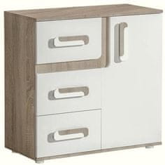 CASARREDO Komoda APETTITA 8 dub jasný/biela