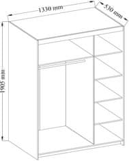 CASARREDO Šatníková skriňa ELINA 3D biela