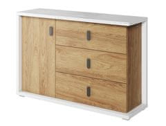 CASARREDO Komoda SOMAS 05 1D3S biela/orech natural