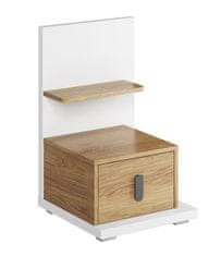 CASARREDO Nočný stolík pravý SOMAS 08P 1S biela/orech natural