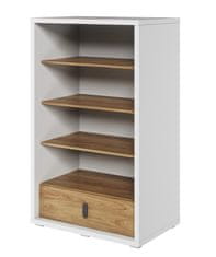 CASARREDO Regál so zásuvkou SOMAS 10 1S biela/orech natural