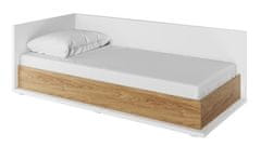 CASARREDO Posteľ 90x200 s ÚP ľavá SOMAS 09L biela/orech natural