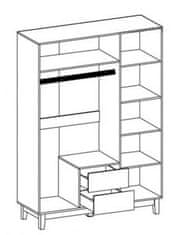 CASARREDO Šatníková skriňa 3D2S PATRICIA biela/dub sonoma