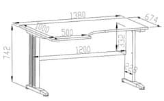 CASARREDO Písací stôl roh ľavý POPPY dub sonoma