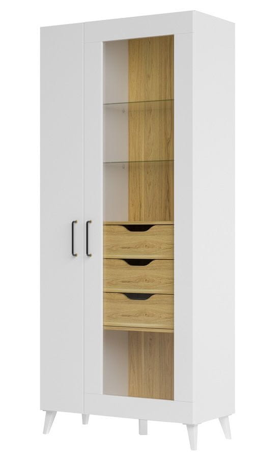 CASARREDO Vitrína PIRASTU 12 2D3S orech americký/biela