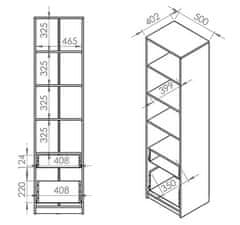 CASARREDO Regál VILLOSA šedá/biela/ružová