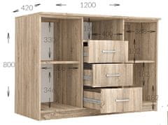 CASARREDO Komoda 2D3S MIMA 120 biela