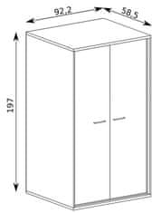 CASARREDO Šatníková skriňa 2D PILETAS M-1 dub hickory