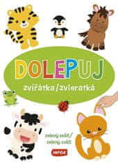 Dolepuj zvířátka / zvieratká - zelený sešit / zelený zošit (+ samolepky)